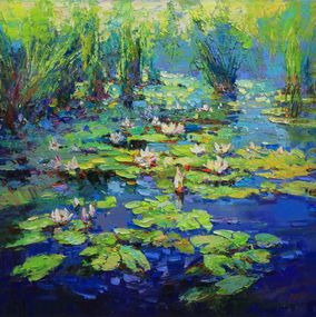 Pintura, Beauty of the river. Water lilies, Alisa Onipchenko-Cherniakovska