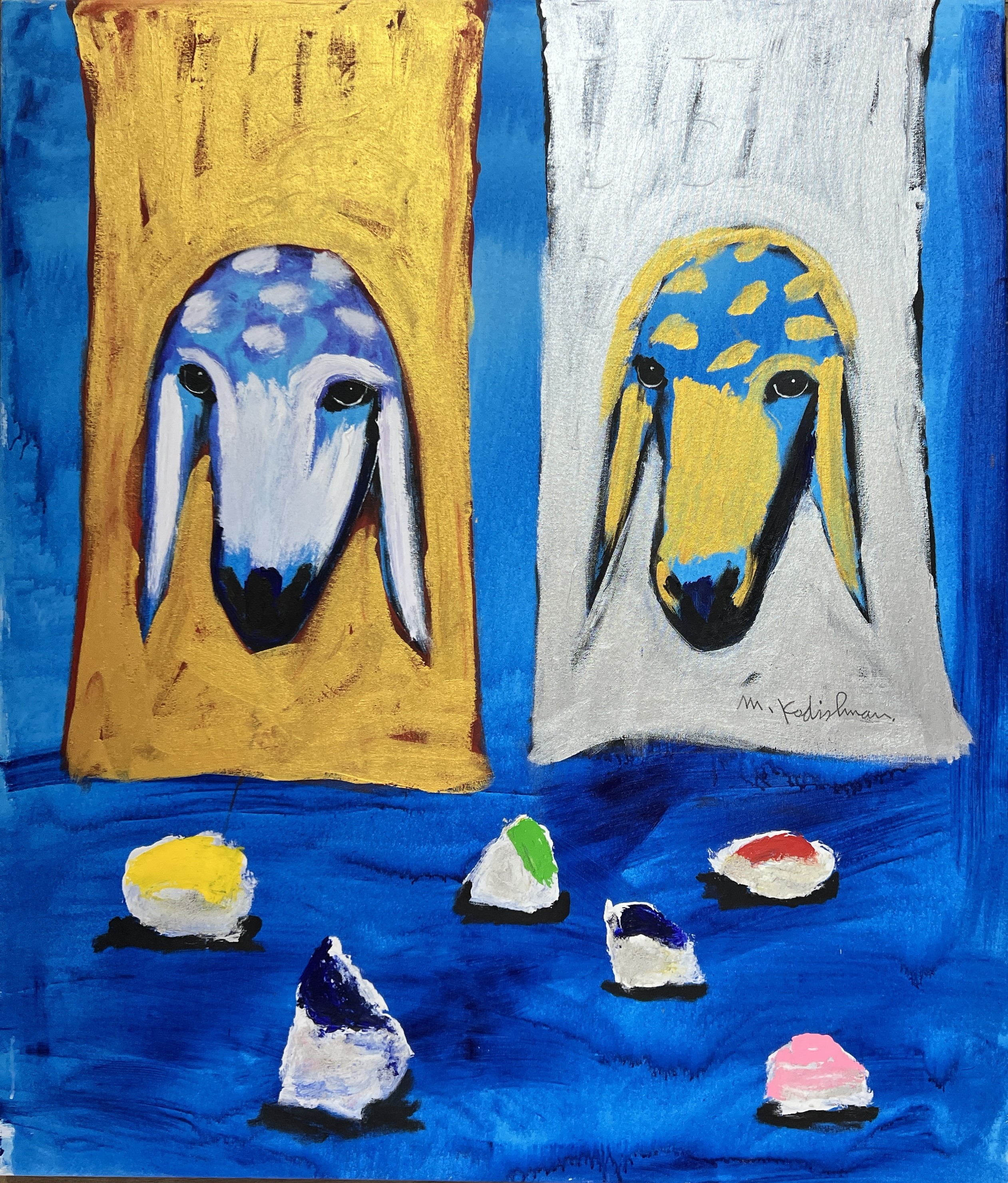 Menashe Kadishman, 2 Sheep Menashe Kadishman, 2 Sheep