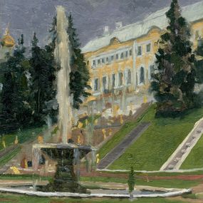 Peinture, Peterhof. Fountain, Simon Kozhin