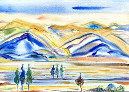 Fine Art Drawings, The Rhapsody Of Blue Mountains, Kirill Postovit