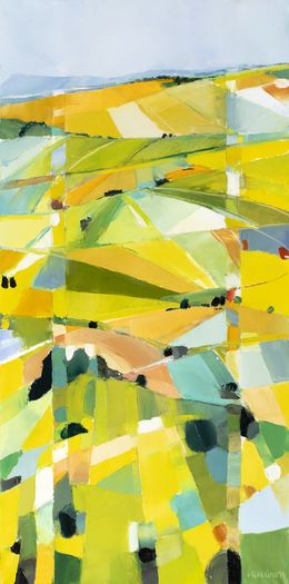 Gemälde, Landscape patchwork - Paysage semi-abstrait, Didier Caudron