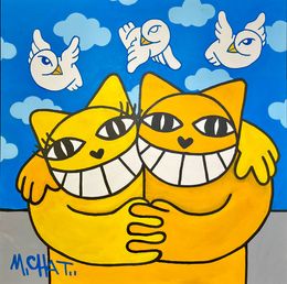 Painting, Deux chats, M.Chat