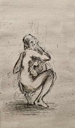 Print, Image of a crouching woman (print), Ohad Ben-Ayala