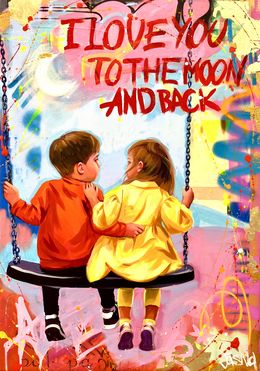 Painting, I Love You To The Moon And Back, Yasna Godovanik