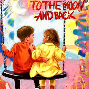 Painting, I Love You To The Moon And Back, Yasna Godovanik