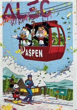 Print, Aspen Snow Day (Hand Finished - Purple), Alec Monopoly