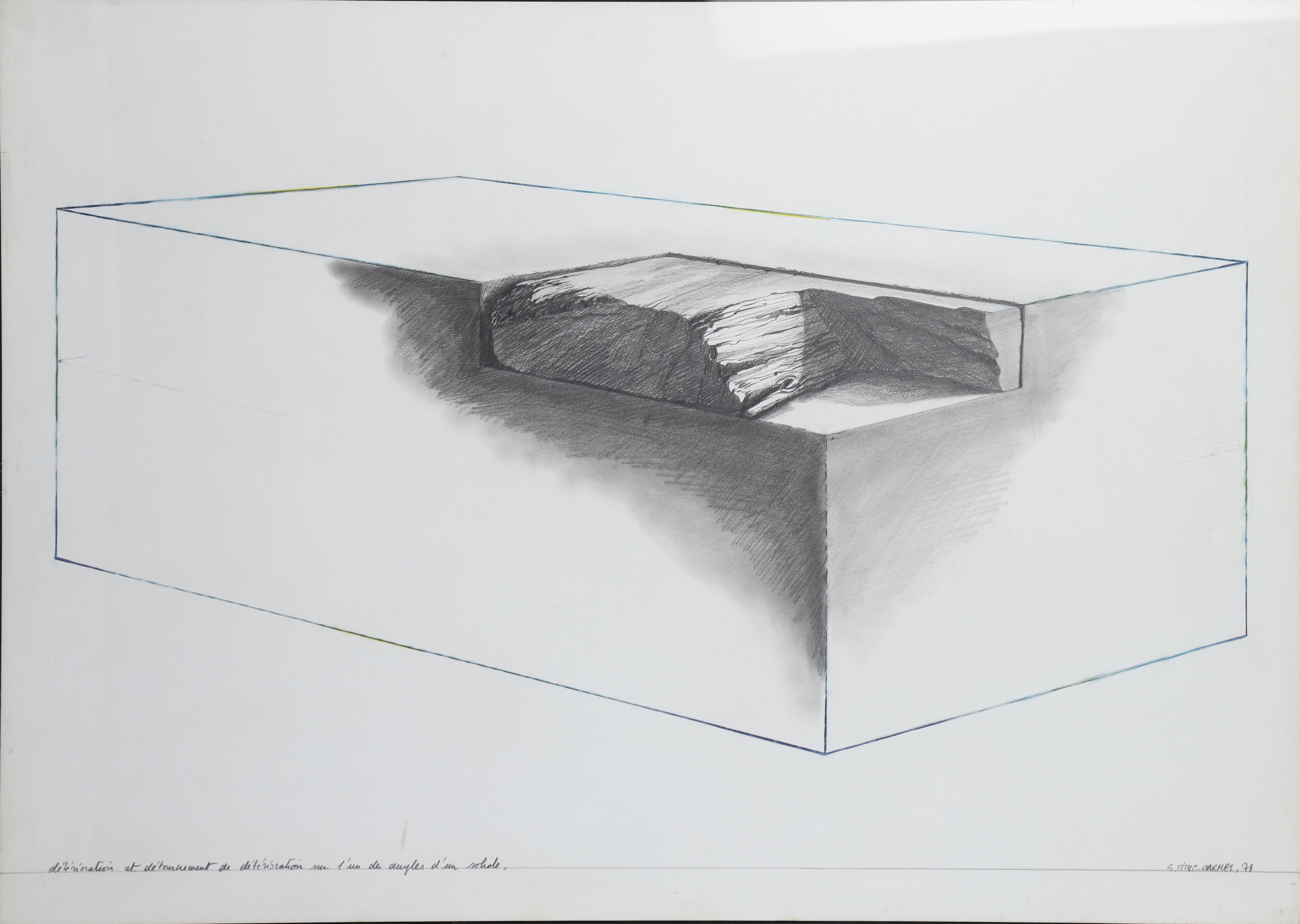 Gérard Titus-Carmel, Détérioration et détournement de détérioration sur l’un des angles d’un solide, de la suite 20 variations sur l’idée de Détérioration Gérard Titus-Carmel, Détérioration et détournement de détérioration sur l’un des angles d’un solide, de la suite 20 variations sur l’idée de Détérioration