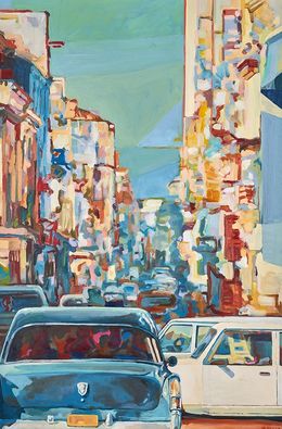 Gemälde, Havana in a white car, Grzegorz Gruza