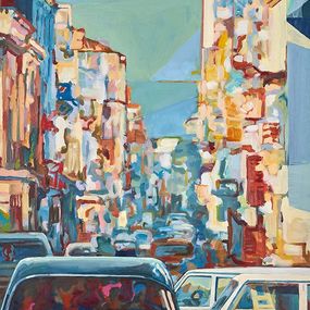 Painting, Havana in a white car, Grzegorz Gruza