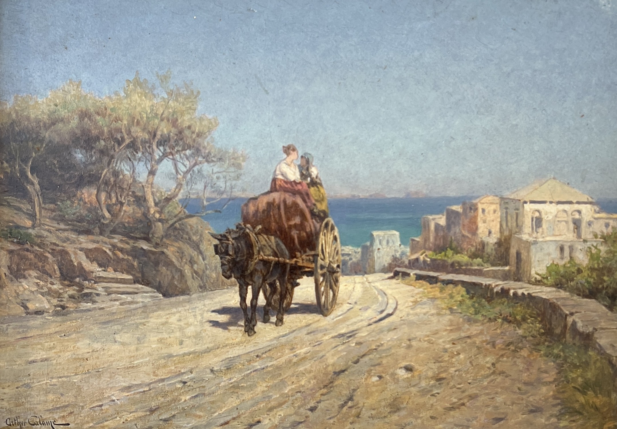 Arthur Jean Baptiste Calame, Vue sur la mer, Italie Arthur Jean Baptiste Calame, Vue sur la mer, Italie