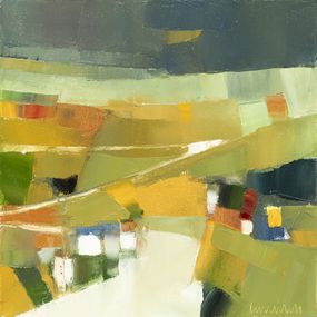 Gemälde, Le dernier hameau - Paysage fragmenté et couleurs, Didier Caudron