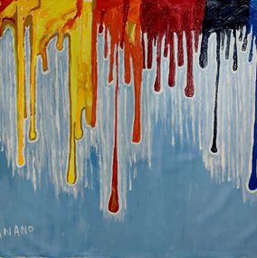 Painting, Rain in colors, Anand Manchiraju