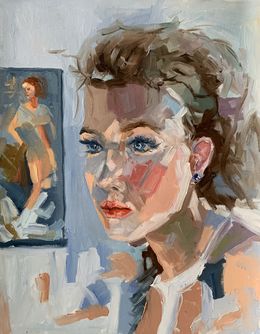Gemälde, Romantic woman. Portrait of the female artist, Schagen Vita
