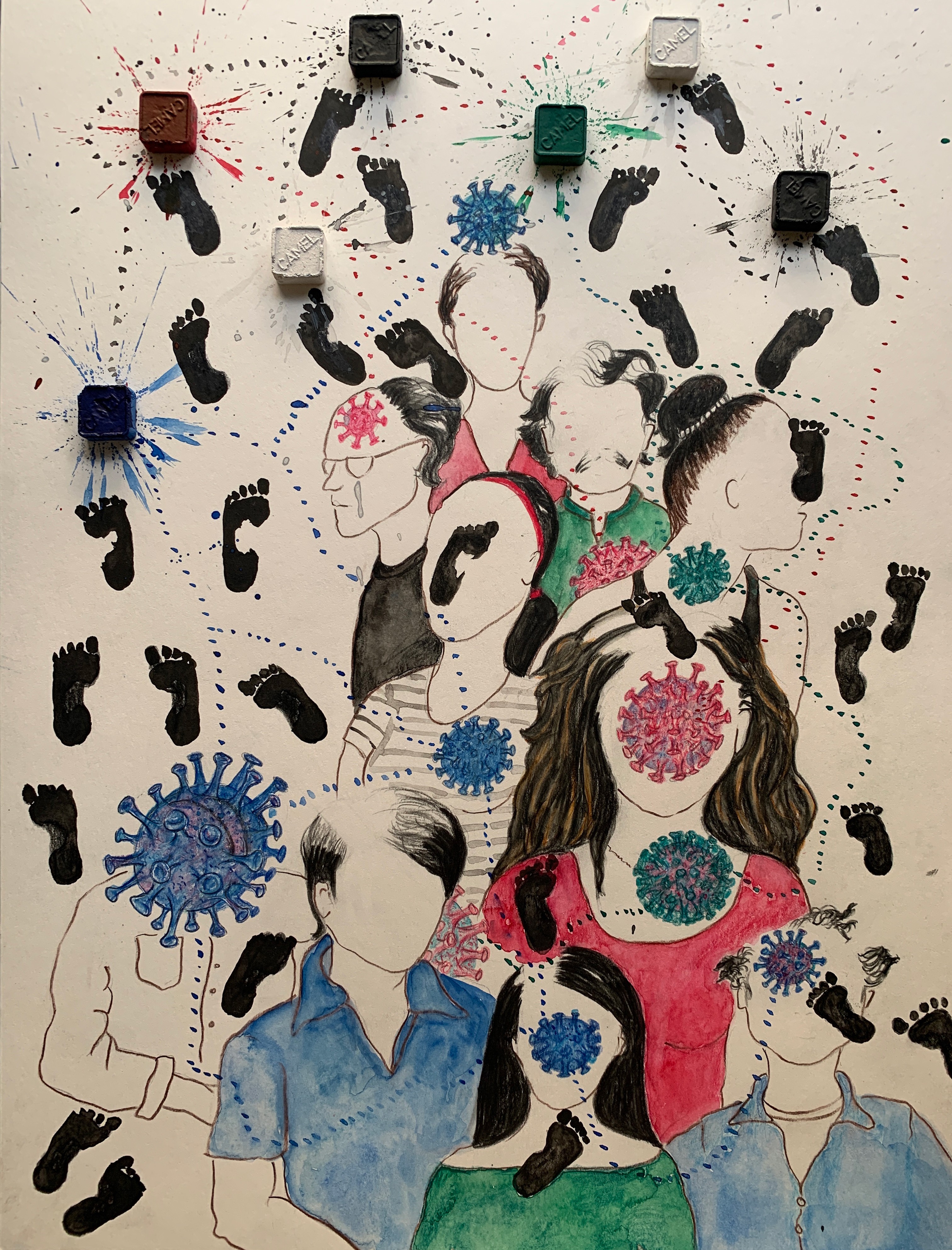 Megha Joshi, To Dye or Not To Die. Drawings From the covid diaries series Megha Joshi, To Dye or Not To Die. Drawings From the covid diaries series