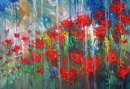 Painting, Poppy Field XL 1, Peter Nottrott