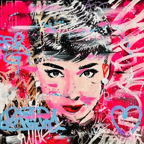 Peinture, Audrey Hepburn Graffity NYC, Hok