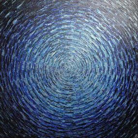 Gemälde, Grand éclat argent bleu violet, Jonathan Pradillon
