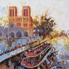 Painting, Notre-Dame et bateau mouche, Rudyard Heaton