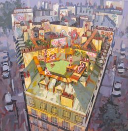 Gemälde, Rooftop Pool, Rudyard Heaton