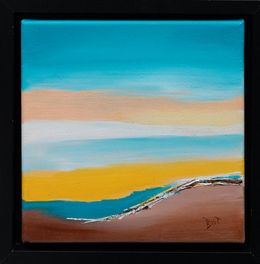 Painting, Oasis 7 - Paysage marin abstrait, Brigitte Bibard-Guillon