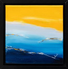 Peinture, Lagon 2 - Paysage marin abstrait entre mer et terre, Brigitte Bibard-Guillon