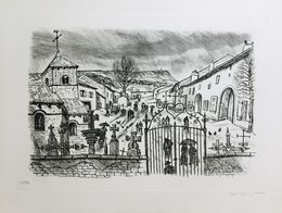 Print, Village en Lorraine, André Jacquemin