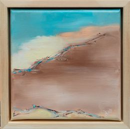 Painting, Oasis 2 - Paysage abstrait - sable et désert, Brigitte Bibard-Guillon