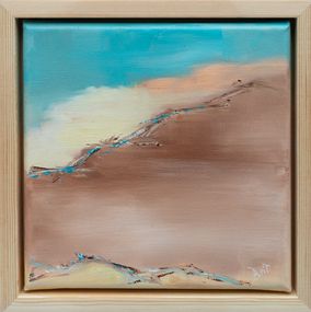 Peinture, Oasis 2 - Paysage abstrait - sable et désert, Brigitte Bibard-Guillon