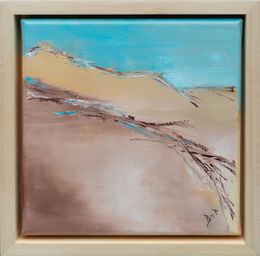 Painting, Oasis 1 - Paysage abstrait - sable et désert, Brigitte Bibard-Guillon