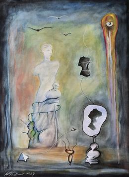 Painting, Venus de Milo is surprised and frustrated by discovering mimeomia in herself, Vladimir Kolosov