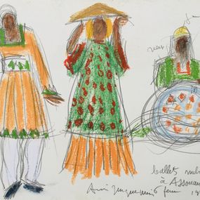 Zeichnungen, Ballets nubiens à Assouan, André Jacquemin
