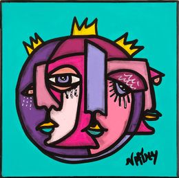 Pintura, Trinité lunaire - Série Trinité - Pop art cubisme, Nathalie Paccalet dite Nathy