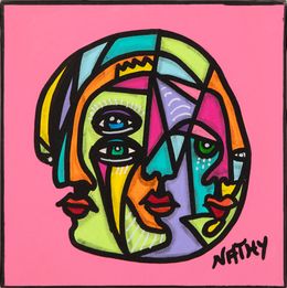 Pintura, Trinité moon - Série Trinité - Pop art cubisme, Nathalie Paccalet dite Nathy
