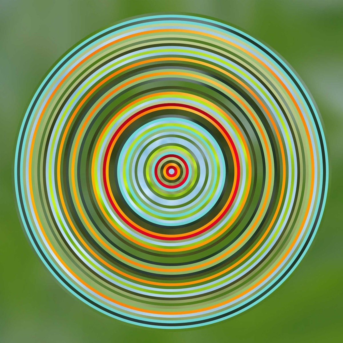 Philippe Leveau, 4 – Pi 55 concentrique vert herbe – Tirage photographique argentique Philippe Leveau, 4 – Pi 55 concentrique vert herbe – Tirage photographique argentique