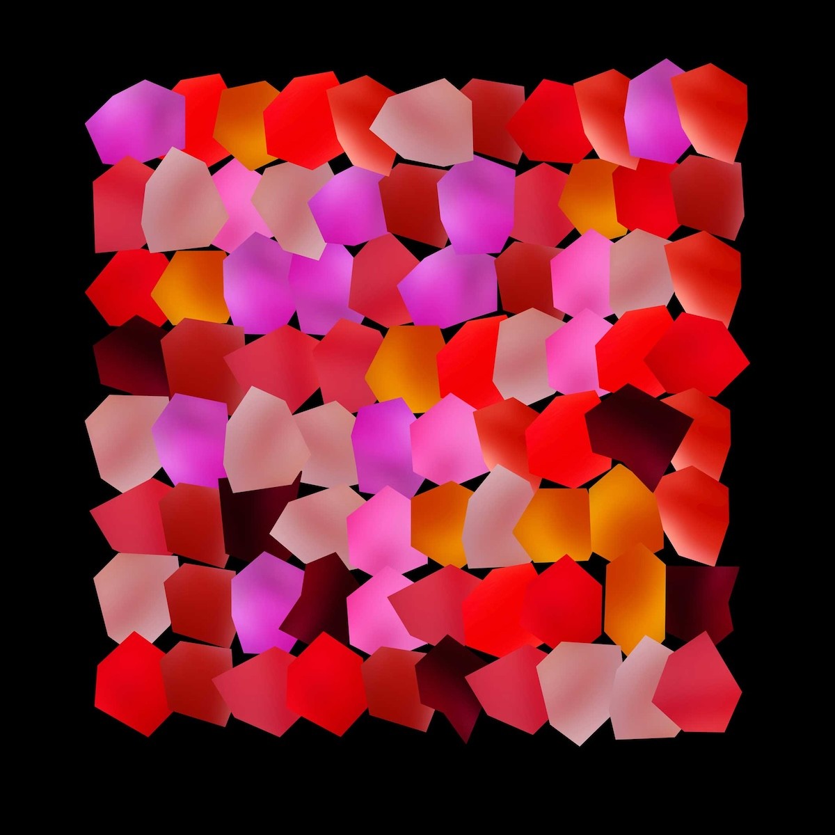 Philippe Leveau, 7 – Pi 81 polygonal rouge sur fond noir – Tirage photographique argentique Philippe Leveau, 7 – Pi 81 polygonal rouge sur fond noir – Tirage photographique argentique
