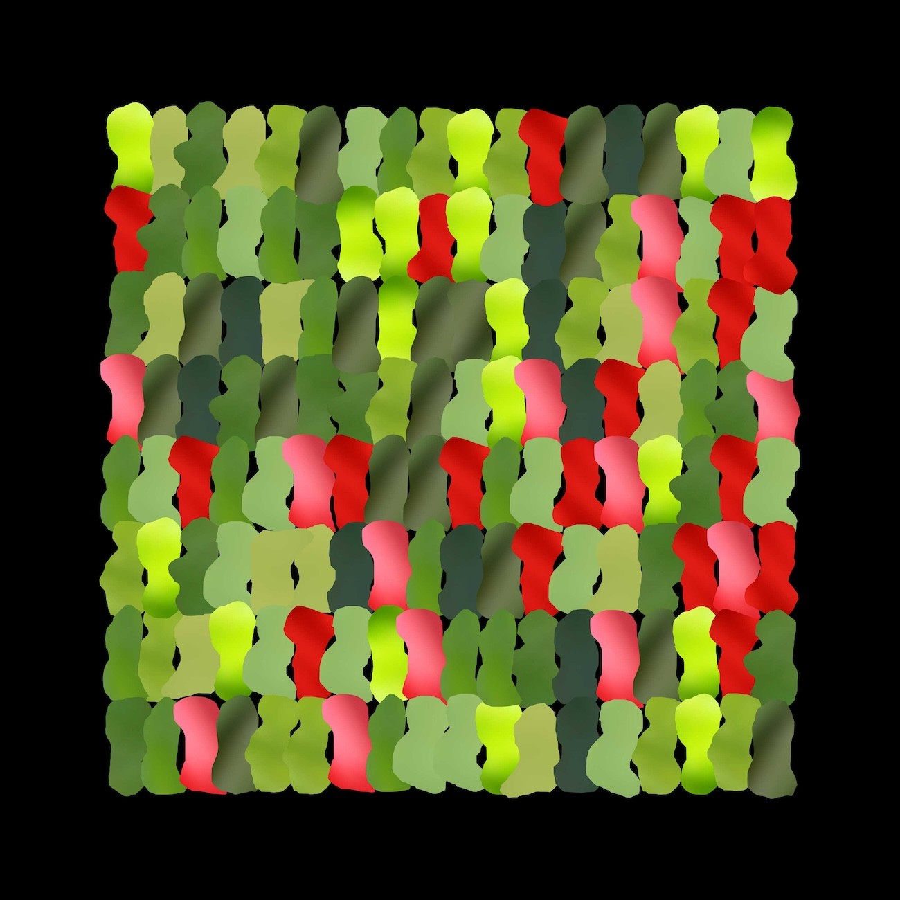 Philippe Leveau, 5 – Pi 144 patatoïde vert sur fond noir – Tirage photographique argentique Philippe Leveau, 5 – Pi 144 patatoïde vert sur fond noir – Tirage photographique argentique