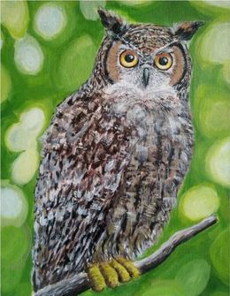 Gemälde, Owl in Enchanted Woods, Petro Krykun