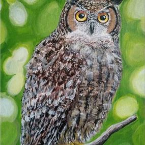 Gemälde, Owl in Enchanted Woods, Petro Krykun