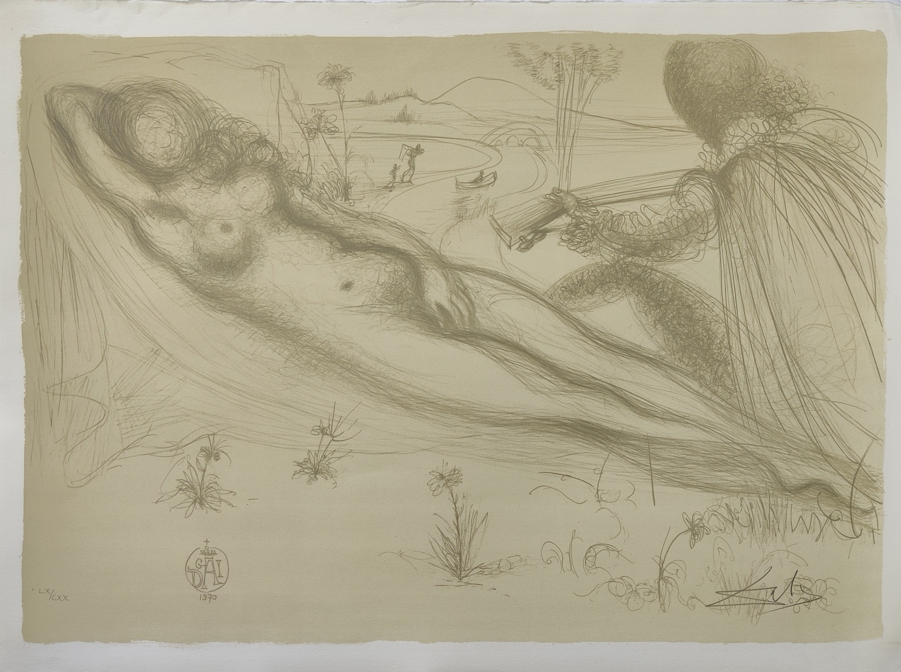 Salvador Dali, Le Nu à la Guitarre (Serenade) Salvador Dali, Le Nu à la Guitarre (Serenade)