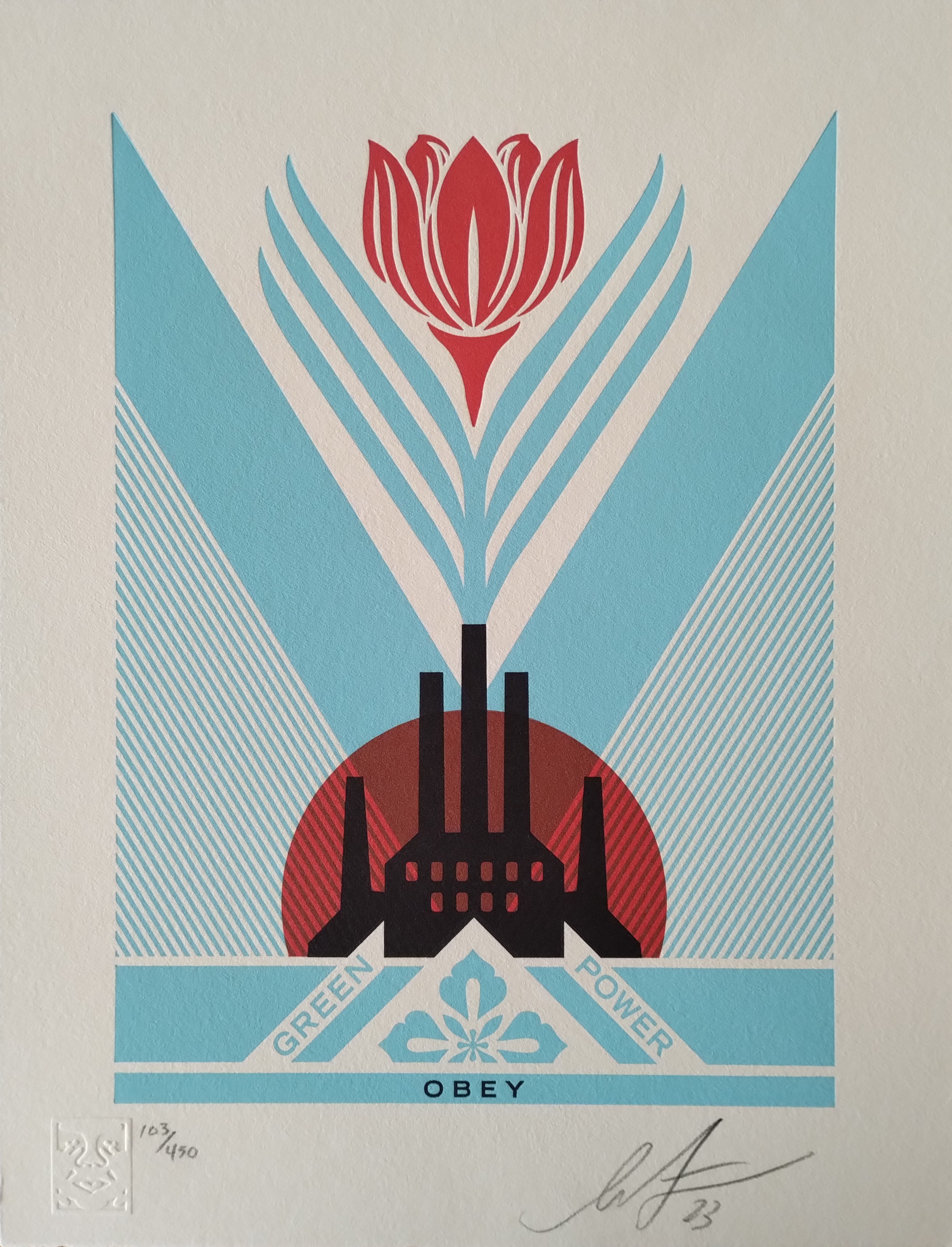 Shepard Fairey (Obey), Green Power Factory (Letterpress) Shepard Fairey (Obey), Green Power Factory (Letterpress)