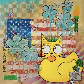 Gemälde, Chat'merican Cat Wash, Stephanie Godann