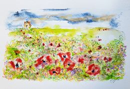 Fine Art Drawings, Un paysage fleuri !, Noël Granger