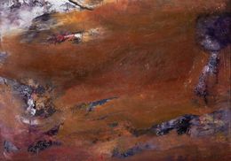 Painting, Traces du silence - abstraction cosmique et terrestre, Marie-Claude Gallard (Marieke)