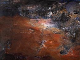 Painting, Lumière de la Terre - Abstraction cosmique et terrestre, Marie-Claude Gallard (Marieke)