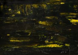 Painting, Écho lointain de la vie - Abstraction cosmique et terrestre, Marie-Claude Gallard (Marieke)