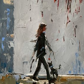 Gemälde, Woman with a dog., Schagen Vita