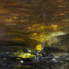 Painting, Lueur du nouveau jour - Abstraction cosmique et terrestre, Marie-Claude Gallard (Marieke)