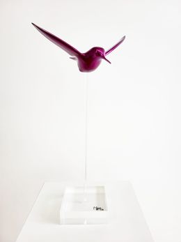 Sculpture, La légende du colibri rose dégradé, Marion Cros