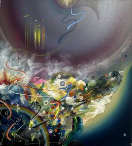 Peinture, Exoplanet #38 (Portrait of a Pupil) (Cosmic dust), Barbara Fragogna