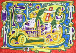 Fine Art Drawings, Personnage à l'automobile, Yvon Taillandier